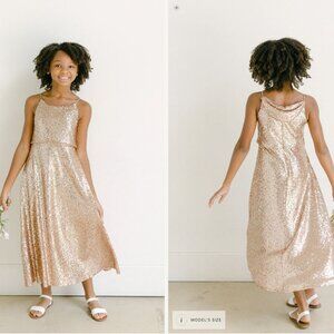 Juniors Hazel Sequin Dress in Rose Gold